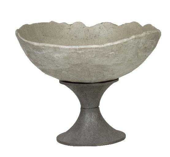 Bowl pedestal em concreto com acabamento orgânico